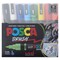 Posca Brush Paint Markers - Set of 16, Assorted Colors, Brush Tip, 1.0 - 4.0 mm